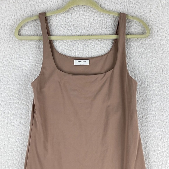 Aritzia Babaton Nude Contour Dress Womens Pullover Stretch Sleeveless Size Large - Picture 2 of 9